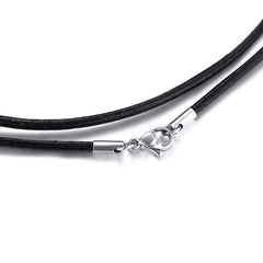 Black Leather Chain Necklace
