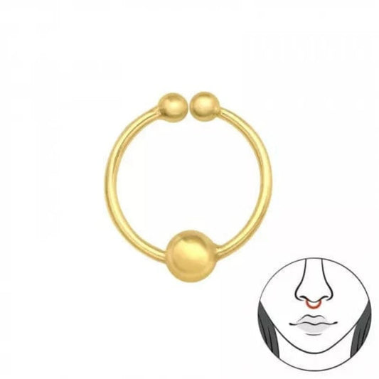 Gold 3mm Ball Nose Ring Clip