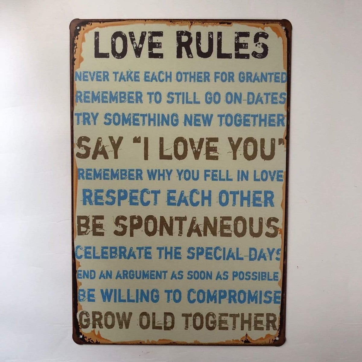Love Rules Sign Poster