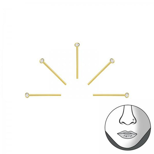 5 x Silver Gold  Bendable nose stud