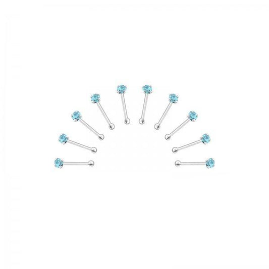 10 X Silver  Nose Studs with Ball end