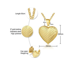 Heart Photo Frame Gold Necklace For Women