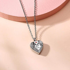 Stainless Steel “Miss You” Cremation Memorial Urn Necklace