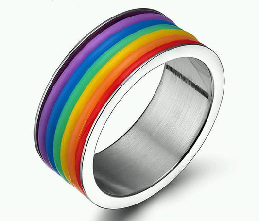 Stainless Steel Rainbow Ring