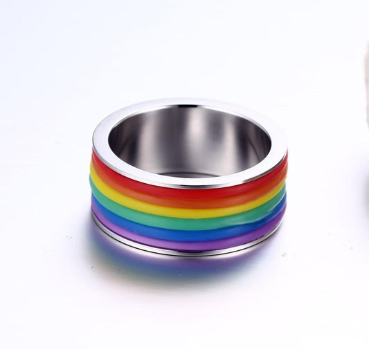 Stainless Steel Rainbow Ring