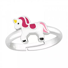 Kids Silver Unicorn Adjustable Ring