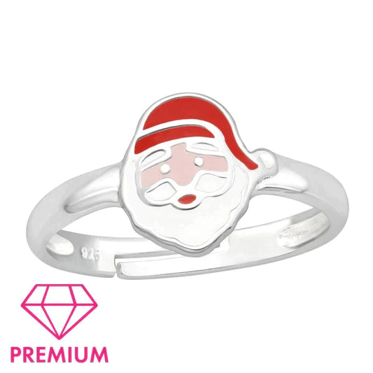 Childrens Silver Santa Claus Christmas Ring