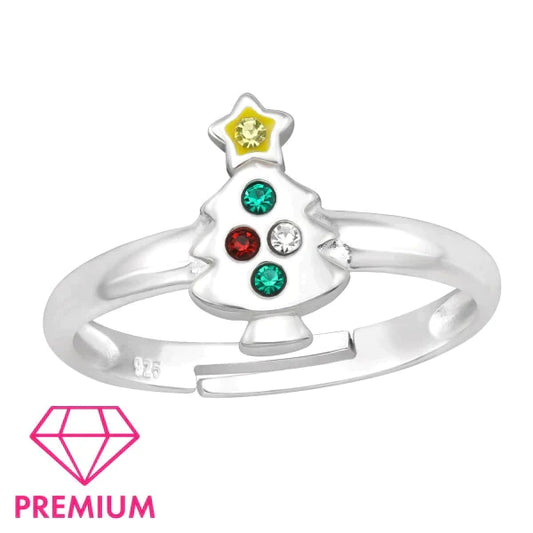 Kids Silver Christmas Tree Ring