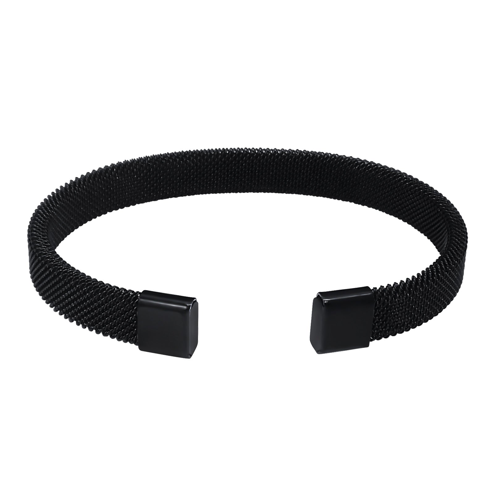 Black Stainless Steel Bangle Bracelet for Women