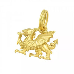 Gold Dragon Charm with Split Ring
