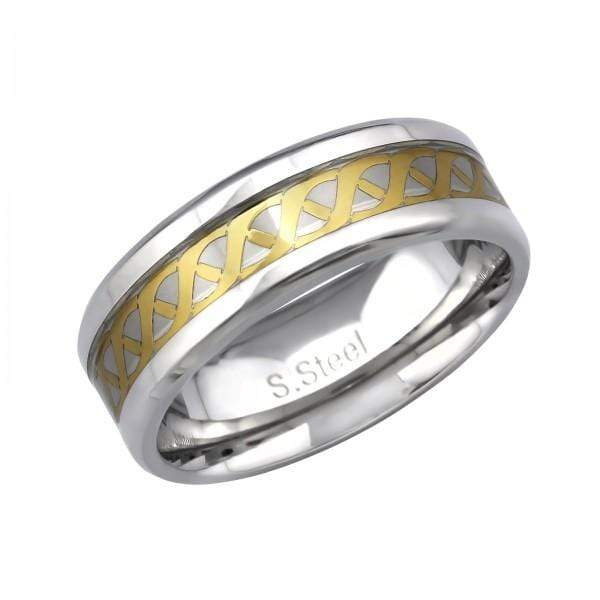 Gold Steel Celtic Ring