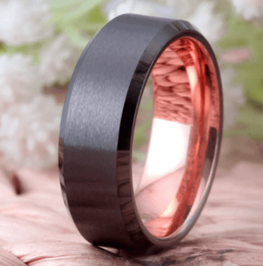 Black Rose Gold Wedding Engagement Ring for Men