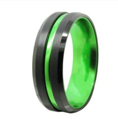 Black Green Engagement Ring for Men