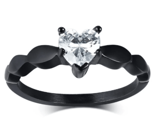 Black Wedding & Engagement Ring for Women