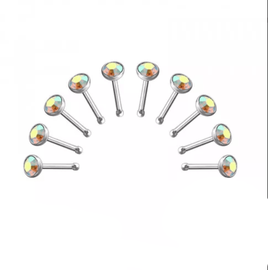 10 X Round Nose Stud Body jewellery 3 mm