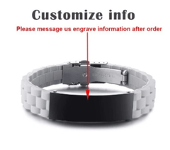 Custom Personalised Engraved Grey Bracelet 