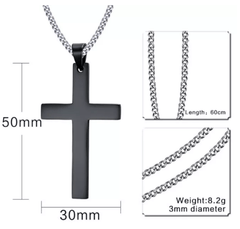 Black Men's Cross Pendant