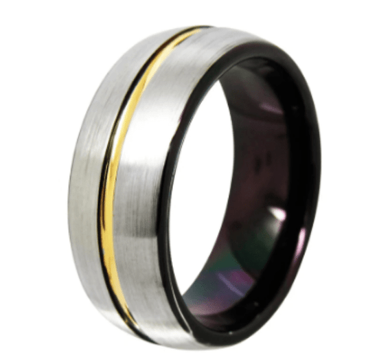 Golden Black Tungsten Ring for Men