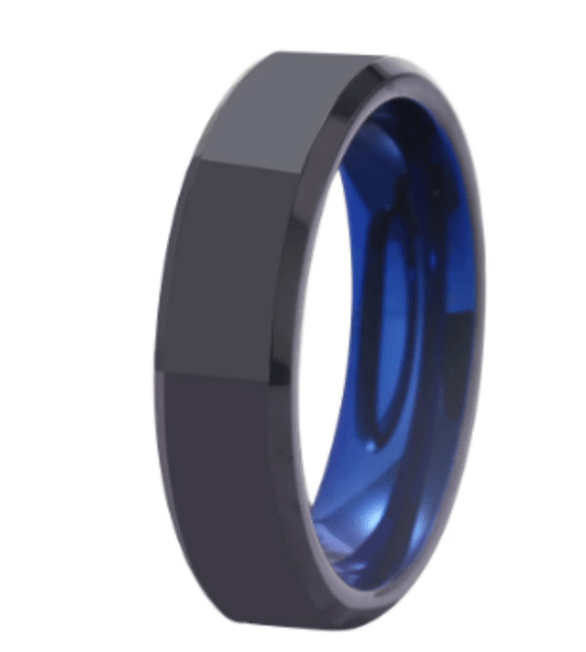 Blue Black Wedding Engagement Ring for Couple