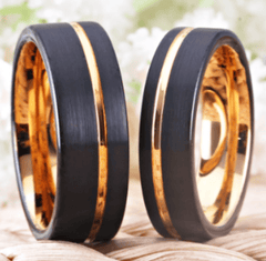 Black Gold Wedding Engagement Ring for Couple