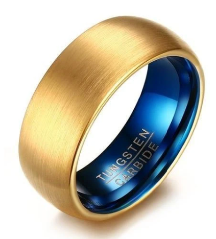 Brushed Tungsten Carbide Black Wedding Ring for Men