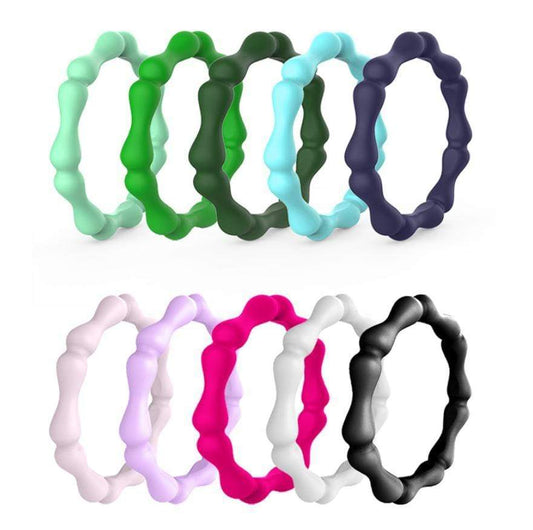 10 Pcs Silicone Rings Set Womens