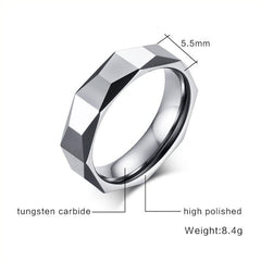 3D Silver Tungsten Ring