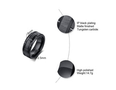 Groove Brushed Surface Tungsten Ring for Men