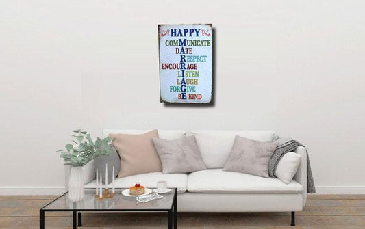 Happiness Quotes Tin sign Poster
