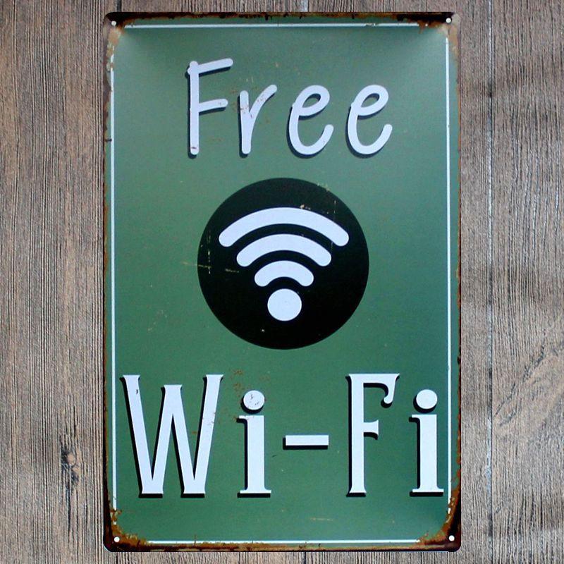 Free Wifi Metal Tin Sign Poster