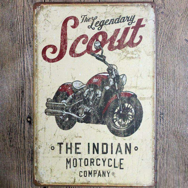 The Indian scout motorcycle Metal Tin Sign Poster
