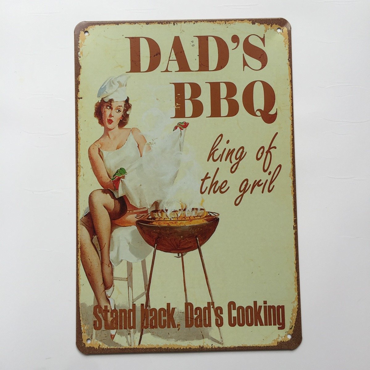 Dad's BBQ King of the Girl Metal Tin Sign Poster