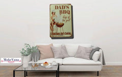 Dad's BBQ King of the Girl Metal Tin Sign Poster