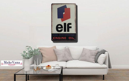 ELF Engine Old Metal Tin SIgn Poster
