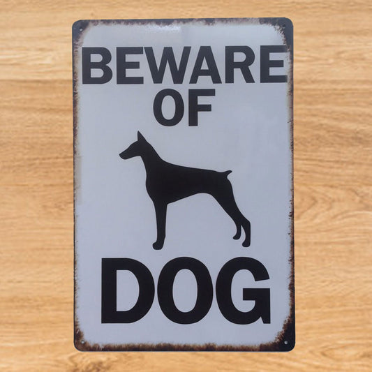 Beware of Dog Metal Tin Poster