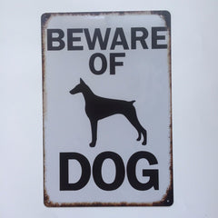 Beware of Dog Metal Tin Poster
