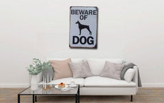 Beware of Dog Metal Tin Poster