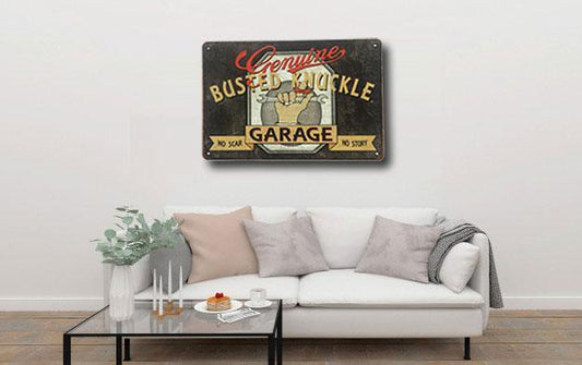 Busted Knuckle Garage Tin Sign Poster