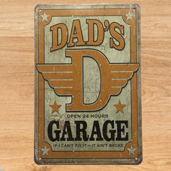 Dads Garage Metal Poster