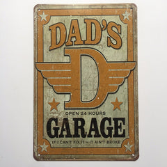 Dads Garage Metal Poster
