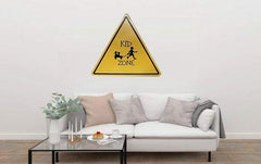 Kid Zone Triangle Metal Tin Sign Poster