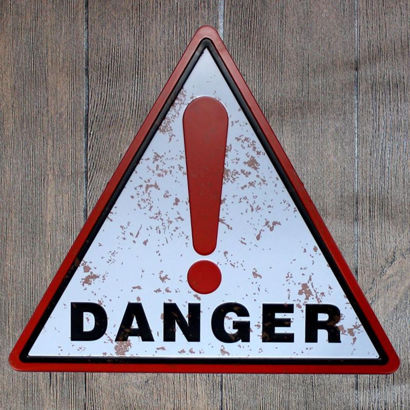 Danger Triangle Metal Tin Sign Poster