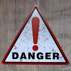 Danger Triangle Metal Tin Sign Poster