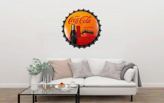 Drink Coca Cola In Bottles Beer Cap Metal Tin Sign Poster