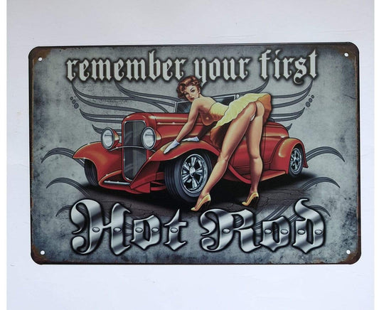Hot Rod Metal Tin Sign Poster