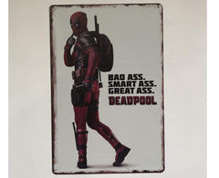 Bad Ass, Smart  Ass , Great Ass, Dead pool Metal Tin Poster