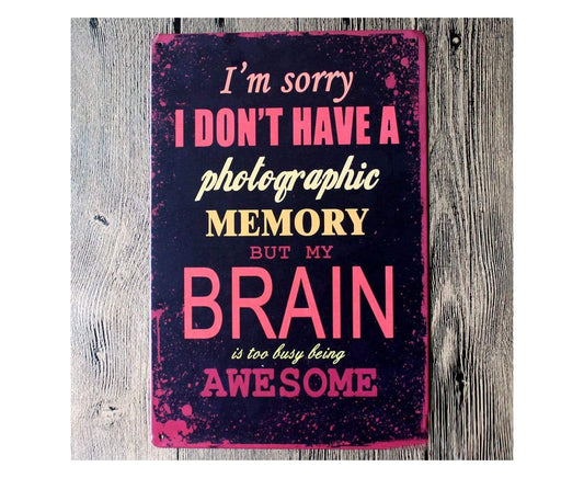 Brain Quote metal Tin Poster