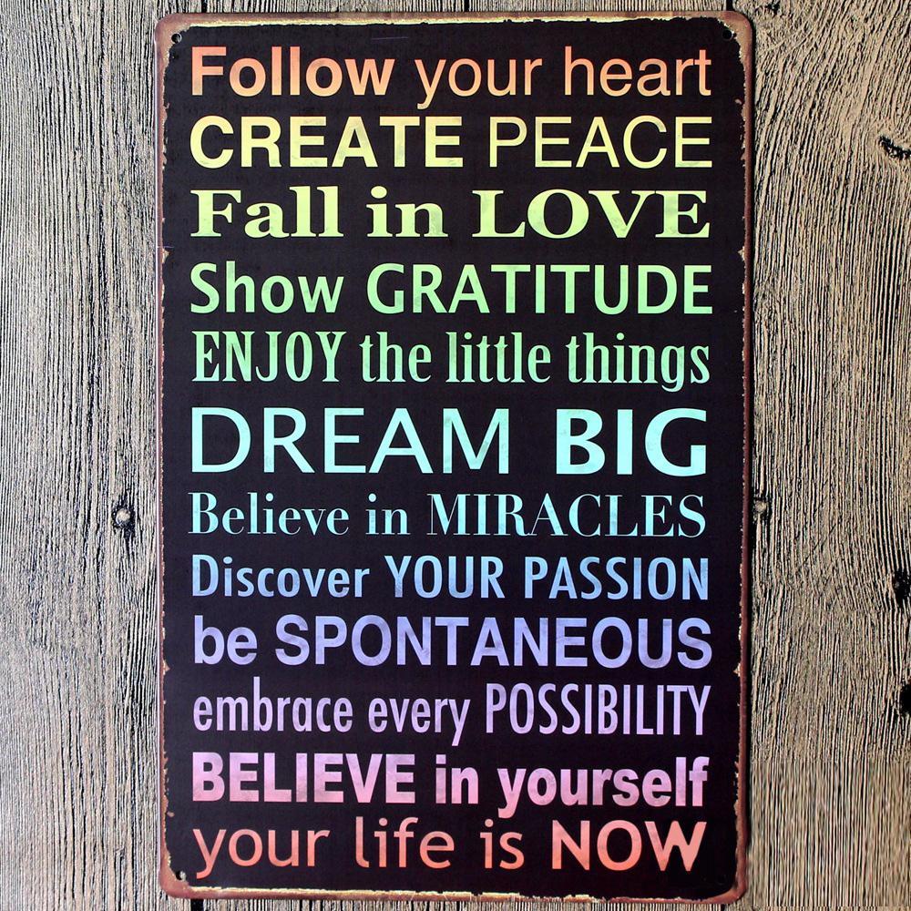 Believe in Yourself Quote- Metal Tin Poster