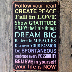 Believe in Yourself Quote- Metal Tin Poster