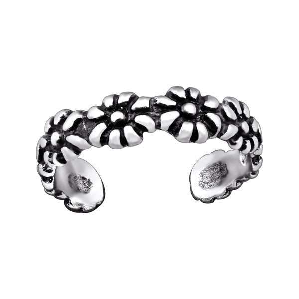 Silver Flower Toe Ring